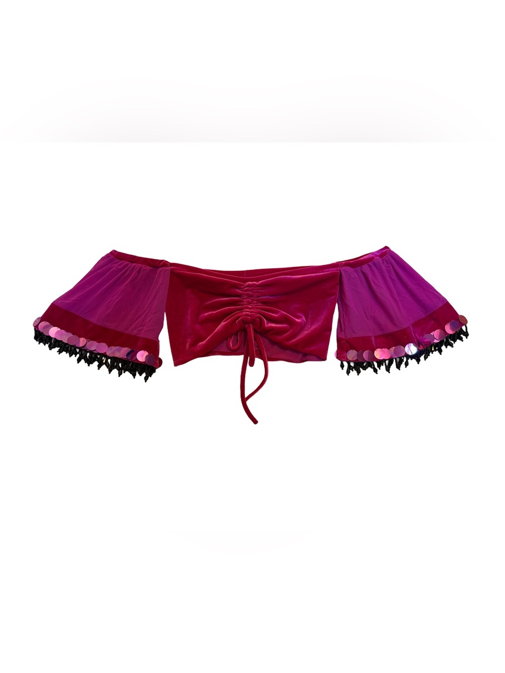 SAMPLE SALE Festival Off-Shoulder Velvet Bandeau Top in Fuchsia